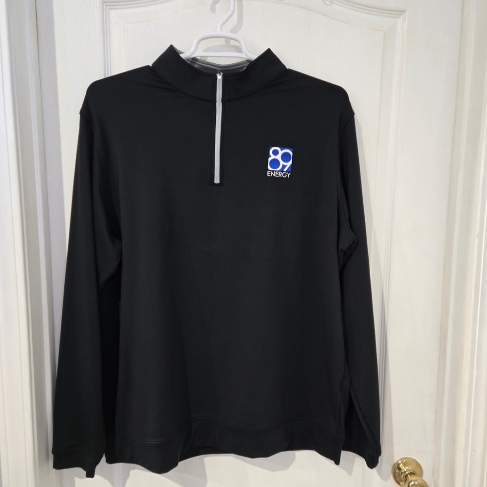 Peter Millar Quarter ZipPullover Mens XXL Black Excellent 89 Energy Logo Golf